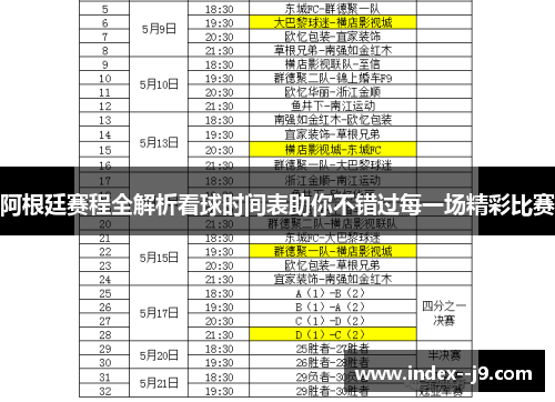 阿根廷赛程全解析看球时间表助你不错过每一场精彩比赛 阿根廷赛程全解析看球时间表助你不错过每一场精彩比赛